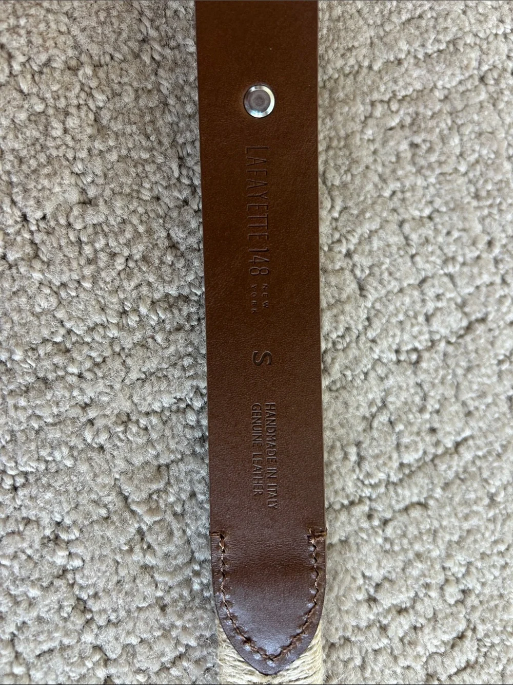 Lafayette 148 New York Natural and Brown Braided Raffia Belt